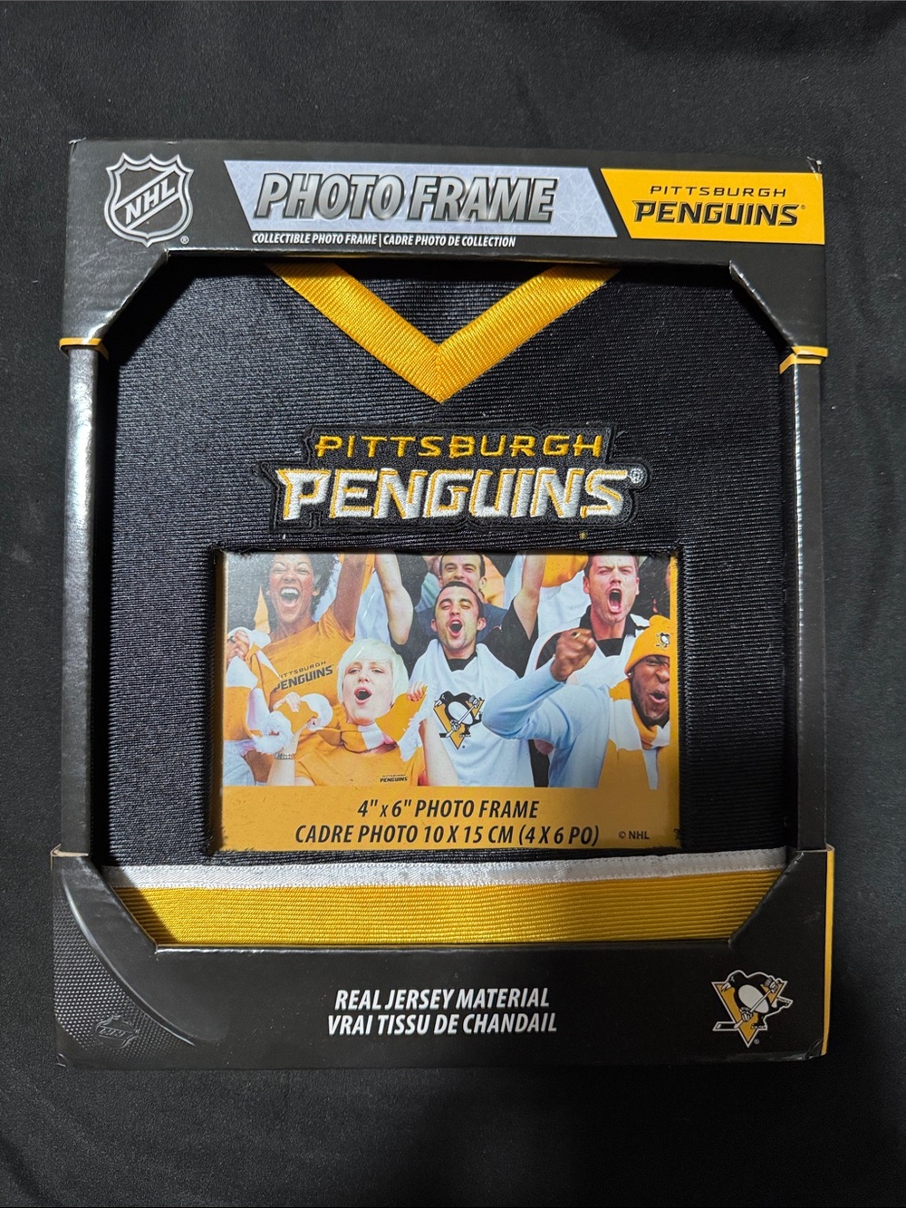 Pittsburgh penguins nhl hockey black & Gold Jersey Photo Frame